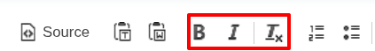 Basic formatting toolbar