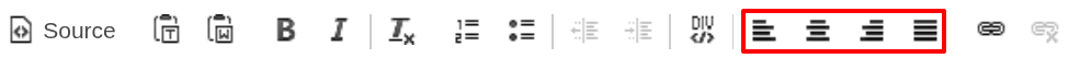 Alignment toolbar icons