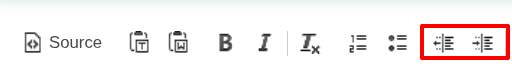 Indentation toolbar icons
