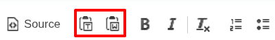 Paste options toolbar