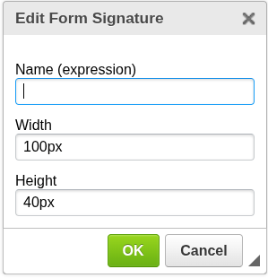 Digital Signature Input Configuration
