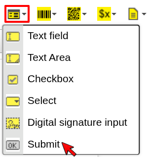 Submit in Form dropdown