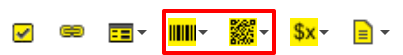 Barcode toolbar icons