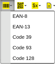 Barcodes 1D Dropdown