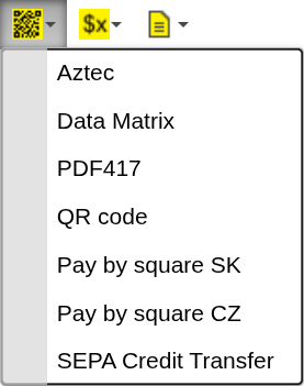Barcodes 2D Dropdown