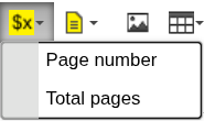 Variables dropdown in toolbar