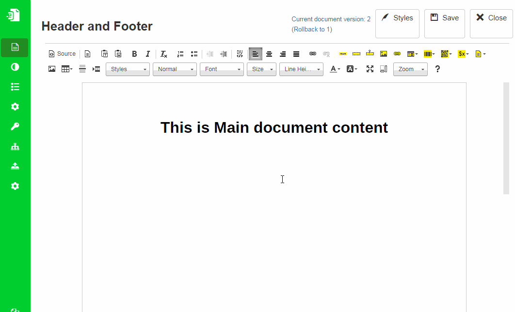 Increasing Main document's page top and bottom margin